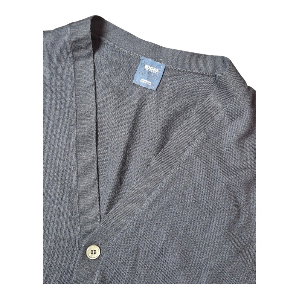 Boggi Milano‎ Men's Medium Navy Blue Button Front Sweater Vest Made Italy Wool